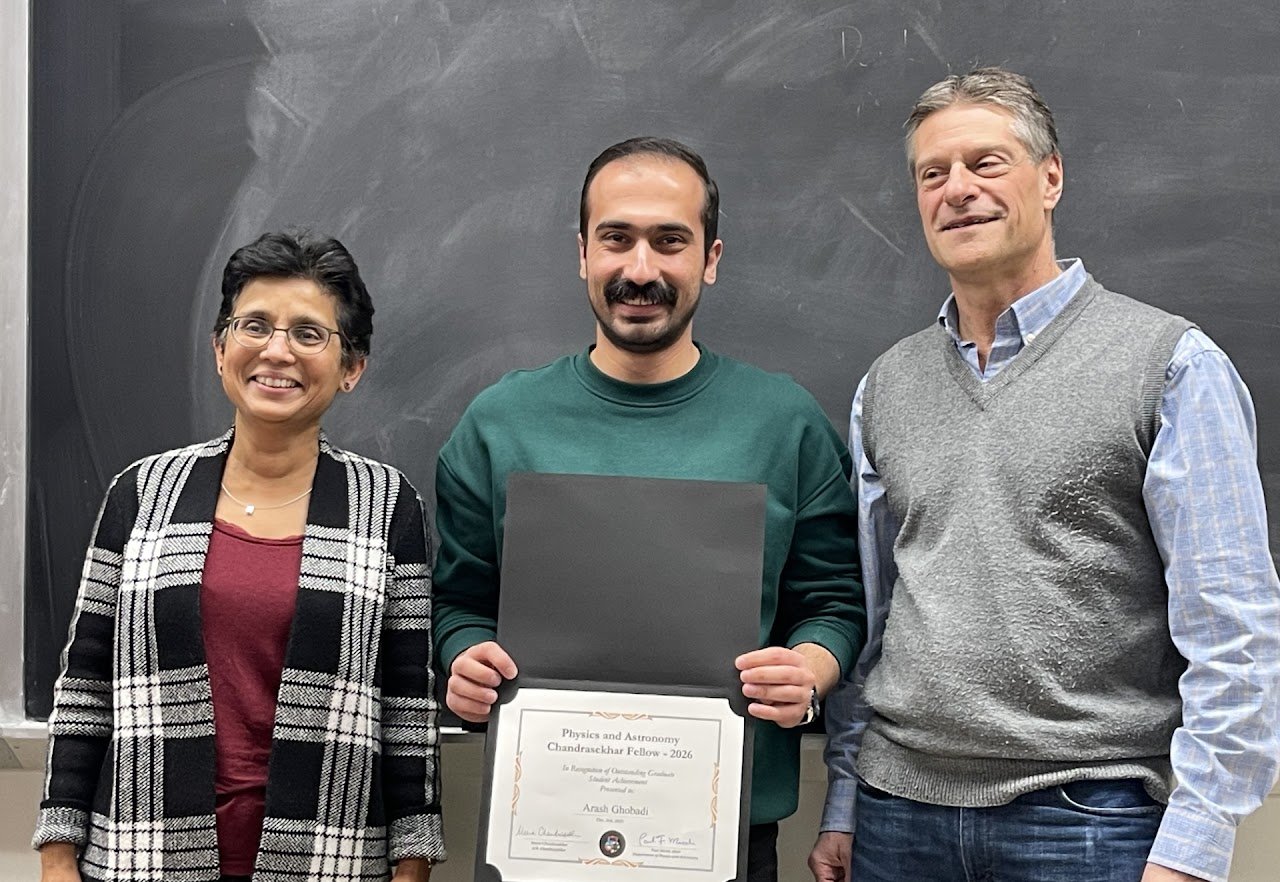 Professor Suchi Guha, Arash Ghobadi, and Chair Paul Miceli