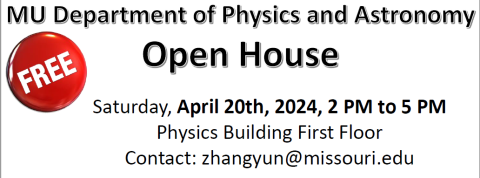 MU Department of Physics and Astronomy Open House Flyer